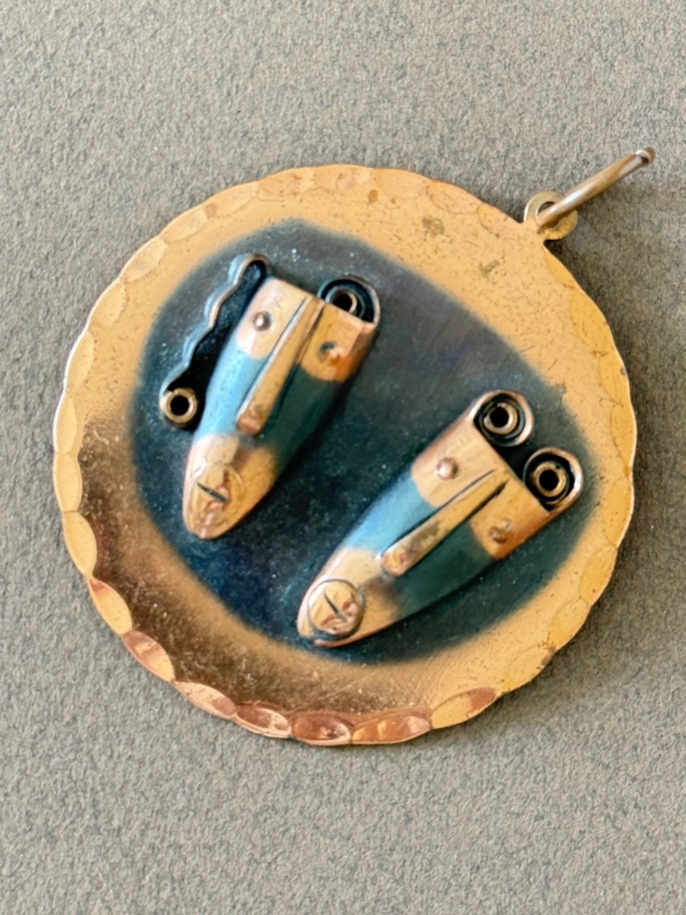 VINTAGE FRANCISCO REBAJES Copper Brazilian Mask Pendant MCM